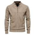 thumbnail image 1 of DPTALR Cardigan à Fermeture Éclair pour Hommes Col Montant Tricoté Manches Longues, 1 of 4
