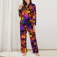 thumbnail image 3 of Junzan Skull Print Womens Pajama Sets,Long Sleeve Button Down For Women Pjs 2 Piece, 3 of 9