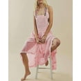 thumbnail image 2 of Chouyatou Women's Laced Embroidered Tulle Bib Dress Casual Loose Adjustable Straps Maxi Dress(Pink,M), 2 of 4