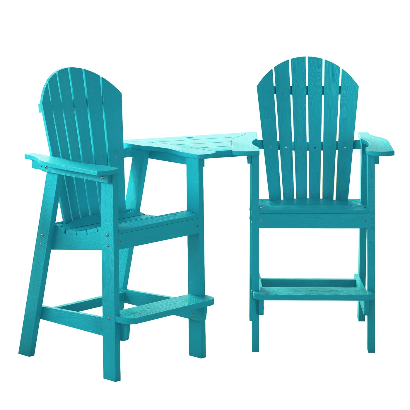 Musser Outdoor Adirondack Chair Set Of 2 Wooden Patio Chair Lounge Chair Cyan