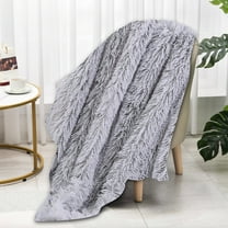 AZXY 50x30 Blankets for Beds,Fuzzy Throw Blanket,Throw Blankets for Couches and Sofas,Small Fleece Soft Blanket Gray
