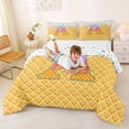 thumbnail image 3 of Catabedysis Waffle Pattern Full Size Comforter Sets For Boys,Colorful Personalized Monogrammed A Bedding Comforter Set,Colorful Stars Reversible,3pcs,1 Comforter and 2 Pillowcases, 3 of 7