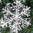 thumbnail image 1 of Adornos de copo de nieve de Navidad con purpurina, conjunto de decoraciones de árbol de Navidad brillantes para manualidades, fiesta de bricolaje, decoración de vacaciones en casa, plástico Muyoka Hogar, 1 of 2
