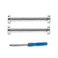 thumbnail image 1 of 2pcs screw rod with tool for pasha de cartier w3030017 w3140003 watch strap bandsilver p, 1 of 1