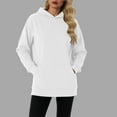 thumbnail image 2 of Lenpel Women's Fashion Hoodies Casual Long Sleeve Solid Color Hooded Tunic Sweatshirts Loose Pullover Tops with Pocket(White,X-Large), 2 of 7