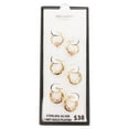 thumbnail image 4 of Brilliance Fine Jewelry Women's 14K Gold Plated Sterling Silver 2Tone And Tri Color Round Hoop Earrings Set, 4 of 5