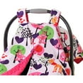 thumbnail image 2 of Baby Minky Velboa Carseat Canopy Carrier Cover (Safari / Hot Pink), 2 of 7