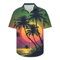 thumbnail image 3 of AHTJRT Men's Button-Down Resort Shirt Tropical Rainforest Layers Beachfront Gatherings Multicolor S, 3 of 5