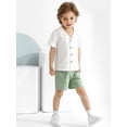 thumbnail image 2 of Hotiary 1-5T Toddler Baby Boys 2 Pieces Cotton Linen Set Short Sleeve Button Down Shirt and Shorts Set Summer Outfits, 2 of 8