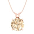 thumbnail image 4 of Clara Pucci 14K Rose Solid Hypoallergenic Gold 3Ct Natural Morganite Round Brilliant Cut Solitaire Designer Necklace Pendant For February, 4 of 7