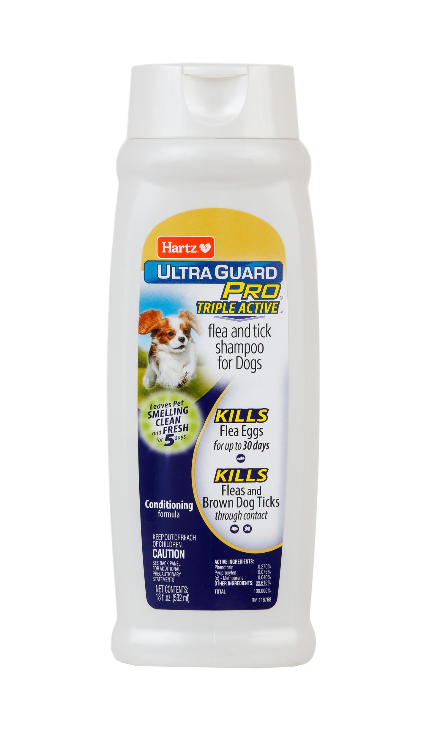 (2 pack) Hartz UltraGuard Pro Triple Active Flea & Tick Shampoo for Dogs, 18 oz