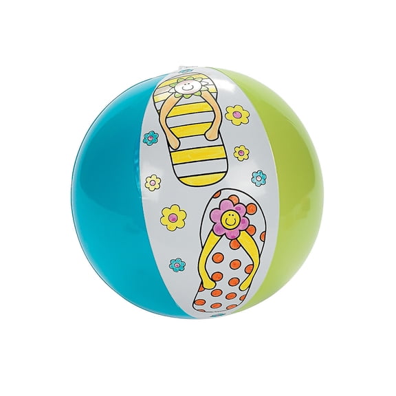 Color Your Own Flip Flop Beach Balls - Craft Kits - 12 Pieces