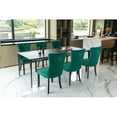thumbnail image 6 of Nikki Collection Green Velvet Dining Chairs (Set of 2) - Modern Tufted Wood Chairs with Nailhead Trim, Solid Wood Legs, for Dining Room. 25.5"W x 37.4"H., 6 of 15