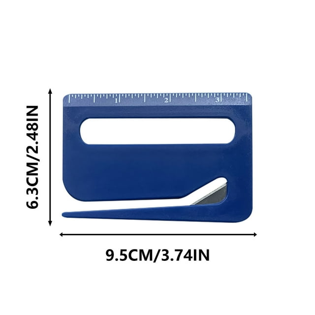 Fesfesfes Envelope Opener, New Upgrade Envelope Opener Slitter, Wrapping Paper Cutter with Concealed Blade, Package Opener Tool, Envelope Opener for Office Blue