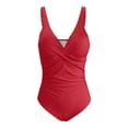 thumbnail image 5 of WAYUTE One Piece Swimsuit Women Swimsuits Bathing Suits for V Neck Ruched Push Up Swimwear, 5 of 5