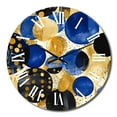thumbnail image 4 of Designart "Abstract Pattern with Blue and Golden Textures IX" Modern Geometric Oversized Wall Clock, 4 of 5