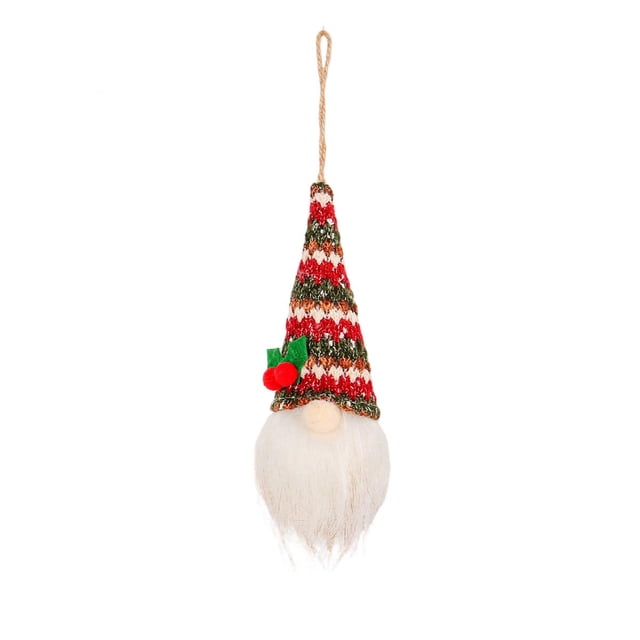 Christmas Light-Up Gnome And Faceless Doll Plushed Tree Ornaments