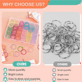 thumbnail image 6 of 100PCS Binder Rings with 1 Clear Organizer Box - 1 1/5 Inch Colorful Metallic Loose Leaf Paper Rings, 6 of 6