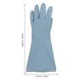 thumbnail image 2 of OULII 3 Pairs Kitchen Dishwashing Gloves Reusable Blue Long Cuff PVC Protect Wrist and Forearm For Home, 2 of 7