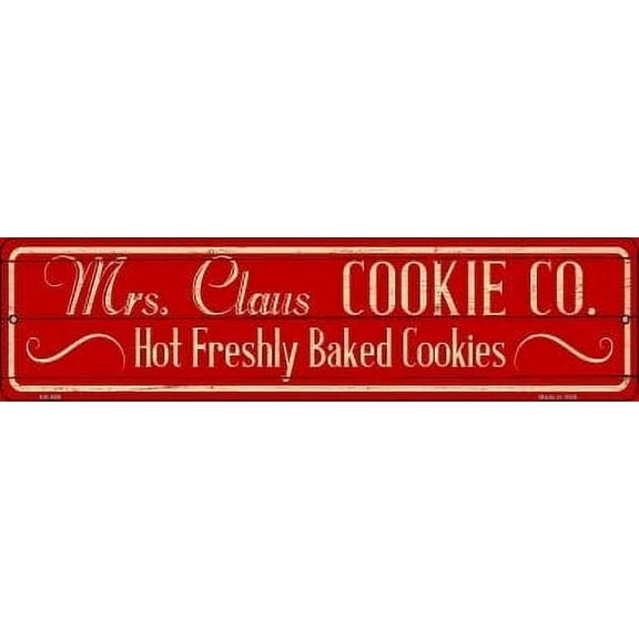 Smart Blonde MK-650 3 x 12 in. Mrs Claus Cookie Co Novelty Mini Metal Street Sign