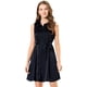 thumbnail image 1 of INSPIRE CHIC Vestidos De Satén Sin Mangas Para Mujer Vestido Camisero Con Cinturón Y Botón Frontal Sólido Azul oscuro L, 1 of 5