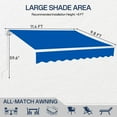 thumbnail image 5 of Ktaxon 12 x 10 Ft  Manual Retractable Patio Awning,  Adjustable Outdoor Awing Sunshade Shelter with Aluminum Alloy,  280g/m² UV & Water-Resistant Fabric for Deck, Balcony - Blue, 5 of 9
