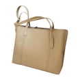 thumbnail image 1 of Bolso de mano de piel sintética para mujer, bolso de playa con asa , bolso de mano de gran capacidad para mujer Caqui, 1 of 8