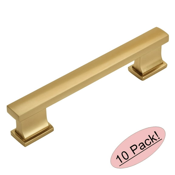10 Pack - Cosmas 702-96GC Gold Champagne Contemporary Cabinet Hardware Handle Pull - 3-3/4" Inch (96mm) Hole Centers