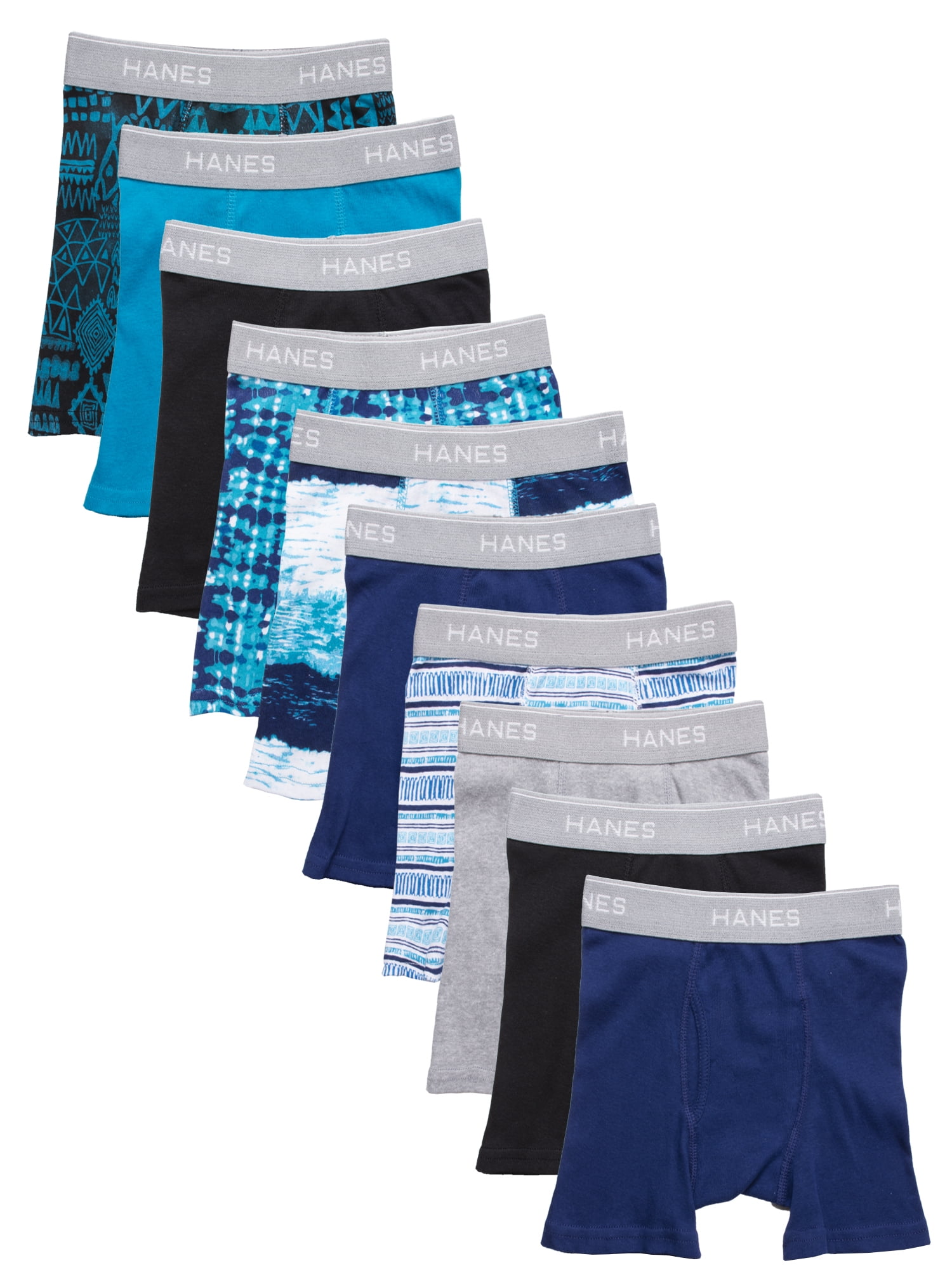 Hanes 10 Pack BOYS Underwear TAGLESS Boxer Briefs Comfort Soft Waistband SMALL 
