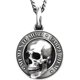 thumbnail image 1 of Collares de cristales reales con colgante de calavera Memento Mori Skullss collar realista festivo efecto 3D calavera de plata para hombres---Produ, 1 of 4