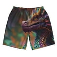 thumbnail image 2 of Honeii's Rainbow Scales Fantasy Dragon Print Men's Casual Shorts with Drawstring，Swim Trunks Quick Dry Beach Shorts, 2 of 5