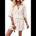 thumbnail image 3 of Traje Estampado Festivo con Bloques de Color Albaricoque M, 3 of 10