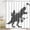 Cat Dino, variant on Dinosaur Shower Curtain Funny Dino for Kids Boys Bath Curtain Trex Silhouette Animal Shadow Cartoon Black White Bathroom Waterproof Polyester Fabric 72Lx72W Inch with Hooks
