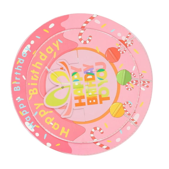 MEIBUTYUP Pink Pulling Line Pinata Party Game Prop Decorative Hanging Paper Pinata for Birthday Festival