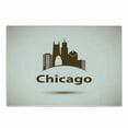 thumbnail image 1 of Chicago Skyline Cutting Board, USA City Old Fashioned Urban in Earth Toned Retro Poster Design, Decorative Tempered Glass Cutting and Serving Board, in 3 Sizes, by Ambesonne, 1 of 2