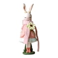 thumbnail image 1 of Figura de conejo, escultura animal, adorno artesanal decorativo, estatua de conejo de Pascua rosado, 1 of 9
