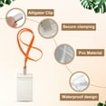thumbnail image 3 of Uxcell 50 Set Name Tag Holders with Lanyard, Plastic Waterproof Badge Holder with Alligator Clip Lanyards for ID Badges Office Teacher Events Meetings, Orange(3x2 Inch), 3 of 6