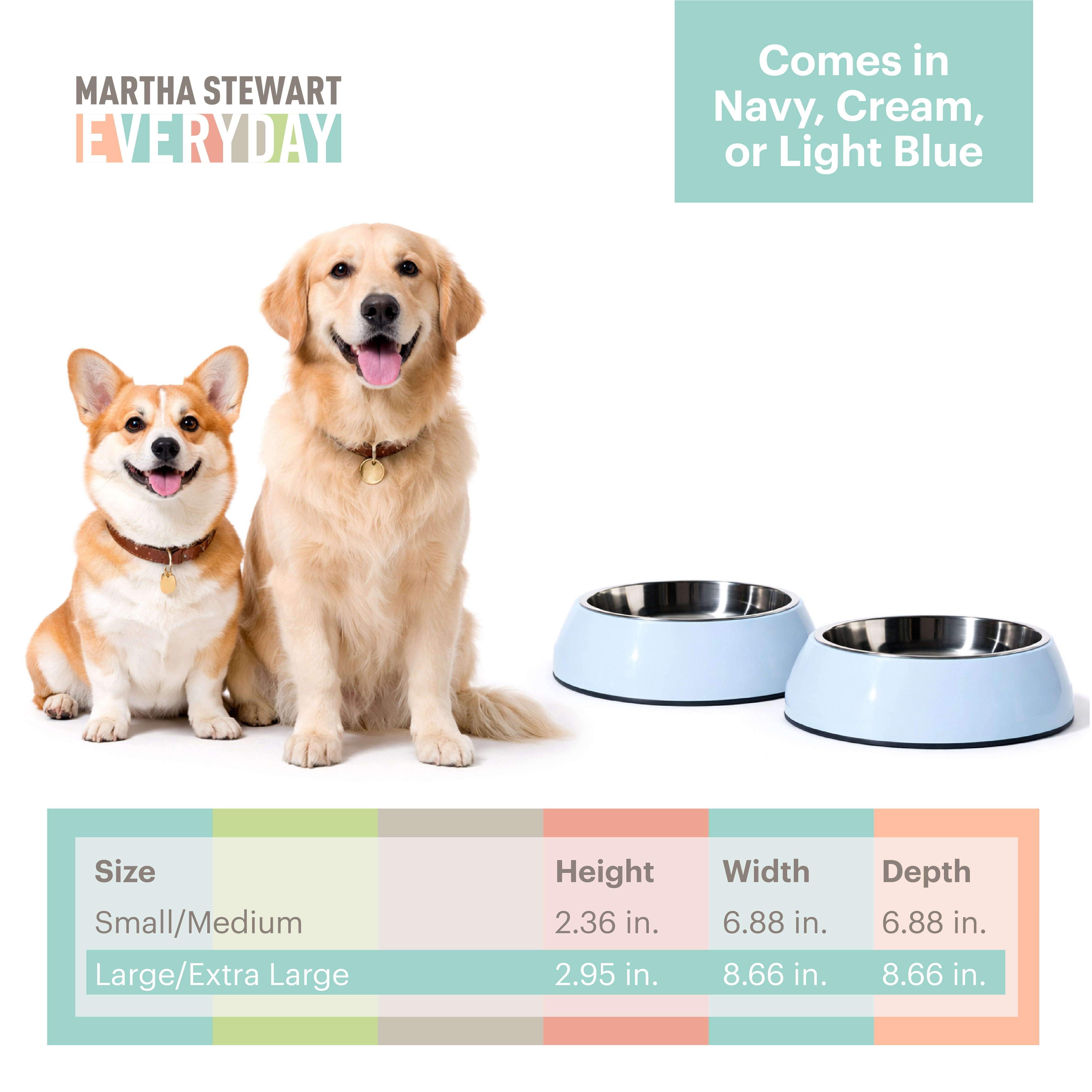 3 in 1 Melamine Dog Bowl Set with Lid Medium Blue Large to Extra Large
