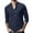 Navy, variant on KIHOUT Clearance Men's Loose Long Sleeve T-shirt Turn-down Collar Cotton Linen Solid Pocket Shirt Tops