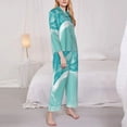 thumbnail image 3 of Sigee Teal Turquoise 1 for Women’s Pajama Sets Long-Sleeved Pjs Sets for Women 2 piece Sleepwear-Medium, 3 of 7