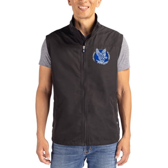 Men's Cutter & Buck Black Air Force Falcons Charter Eco Recycled Full-Zip Vest