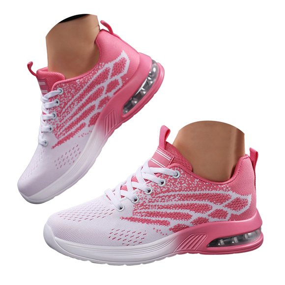 Fsqjgq Running Shoes for Women Lace Up Sports Sneakers Stylish Basketball Sneakers Breathable Sport Gym Fitness Shoe