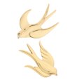 thumbnail image 4 of ColoMX 2 esculturas de golondrinas para pared: pájaro de latón colgante, escultura flotante esculpida en 3D, con detalles dorados antiguos, adorno para sala de estar., 4 of 7