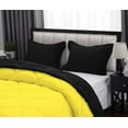 thumbnail image 5 of D.N.G. BEDDINGS 5 Piece Luxury Reversible Diamond Pattern Comforter Set Premium Super Soft, All Season 800 TC, 100% Egyptian Cotton Full/Queen Size Yellow/Black Solid Color, 5 of 7