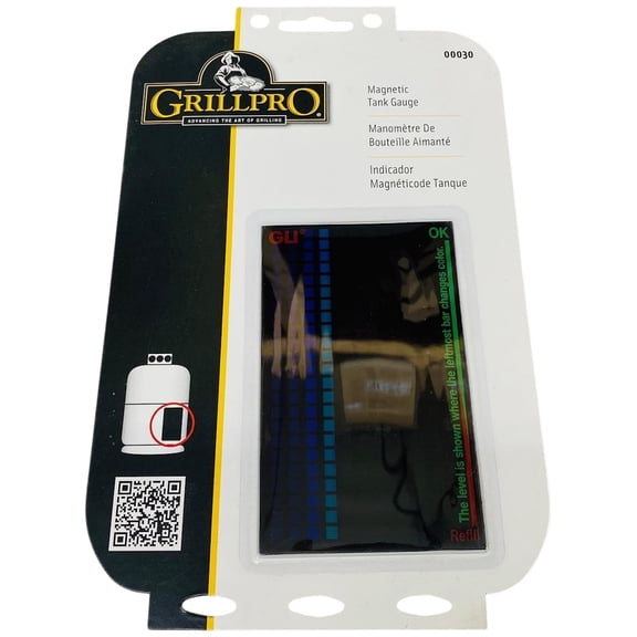 GrillPro Magnetic Propane Tank Gauge Gas Level Indicator, Universal - Black, EA