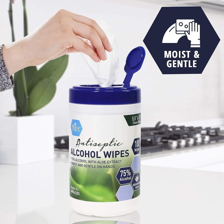 MedPride Wipes – 75% Alcohol, Aloe Vera, 5.5
