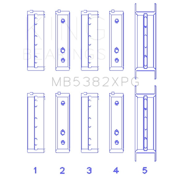 King Engine Bearings MB5382XPG.026 Main Bearing Fits select: 2008-2012 SUBARU OUTBACK, 1998-2013 SUBARU FORESTER