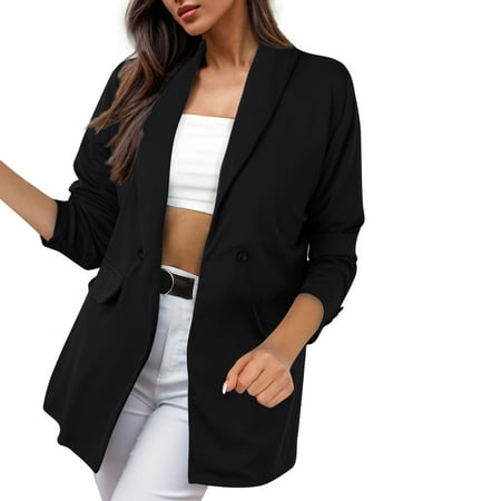 EHQJNJ Jackets for Women Fashion Dressy Over Dress 2024 Autumn and Winter Fashion Cardigan Ol Temperament Slim Fit Top Coat Long Sleeve Small Suit Office Jacket for Women Suit Jackets for Women Casual