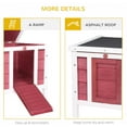 thumbnail image 5 of PRZL Small Wooden Rabbit Hutch Bunny Cage Guinea Pig Cage Duck House Dog House with Openable & Waterproof Roof, Red, 5 of 9