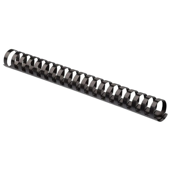 Plastic Comb Binding Spines 1 Inch Black - 200 Sheet Capacity - 50 Pack